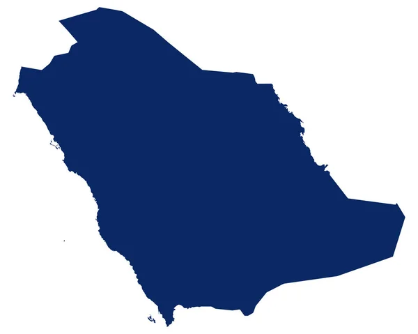 青い色でサウジアラビアの地図 — ストックベクタ