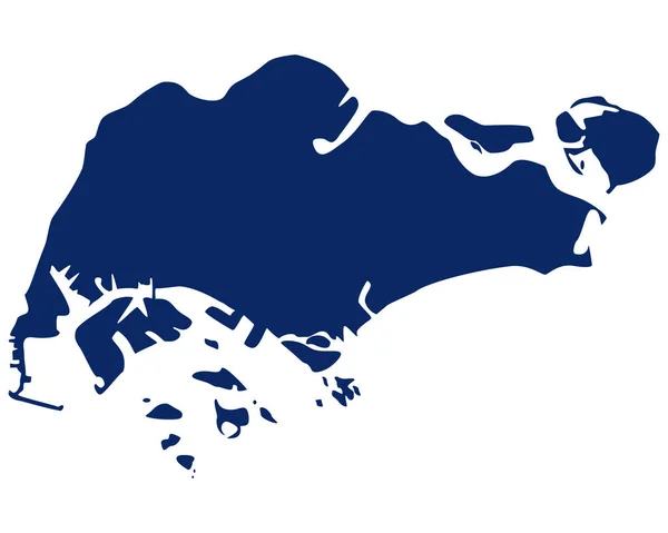 Mappa di Singapore nel colore blu — Vettoriale Stock