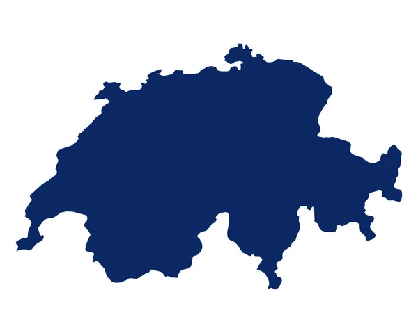 Map of the Switzerland in blue colour — 스톡 벡터