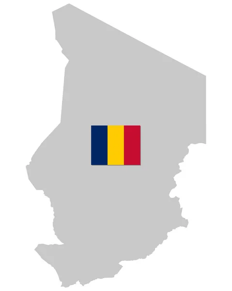 Σημαία και χάρτης του Τσαντ — Διανυσματικό Αρχείο