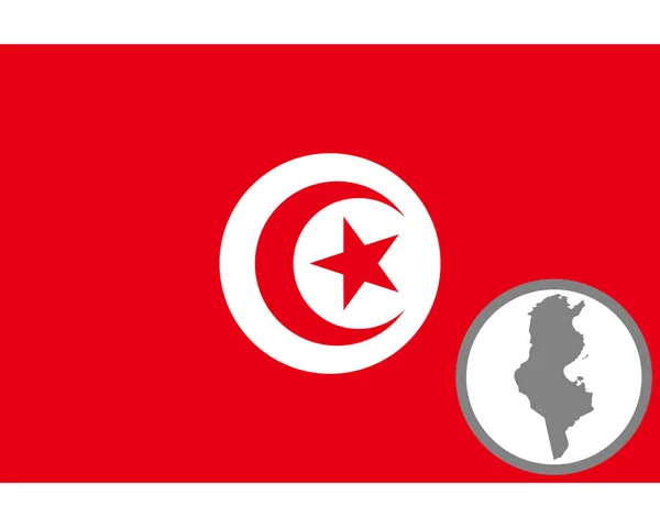 Bandiera e mappa di Tunisia — Vettoriale Stock