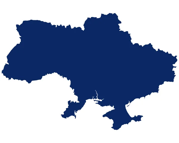 Map of Ukraine in blue colour — Stock Vector