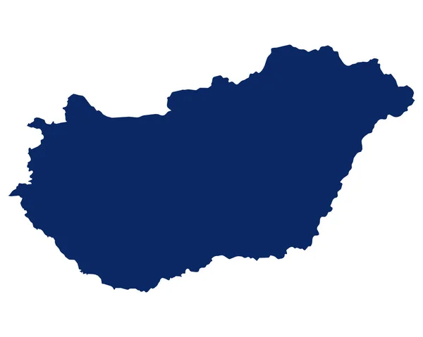 Magyarország térképe kék színben — Stock Vector