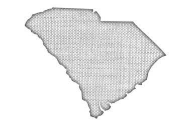 Eski çarşaflar üzerinde Güney Carolina haritası