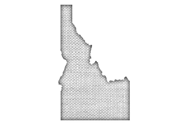 Map of Idaho on old linen — Stok fotoğraf