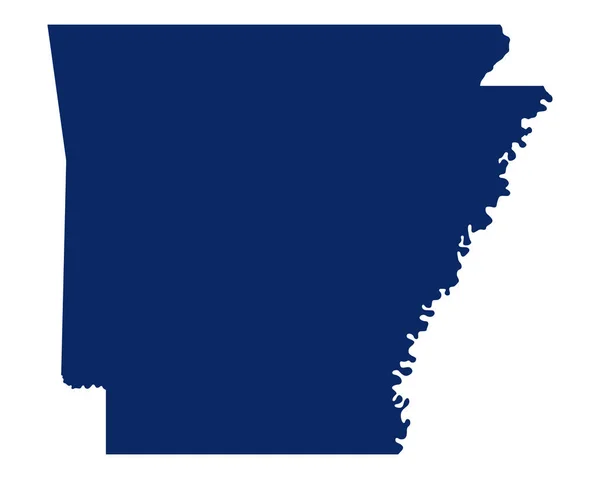 O mapa de Arkansas na cor azul —  Vetores de Stock