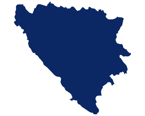 Bosznia-Hercegovina térképe kék színben — Stock Vector