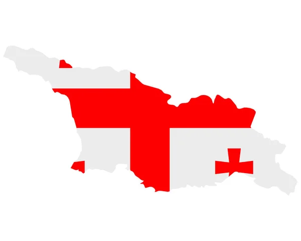 Bandeira no mapa de Geórgia — Vetor de Stock