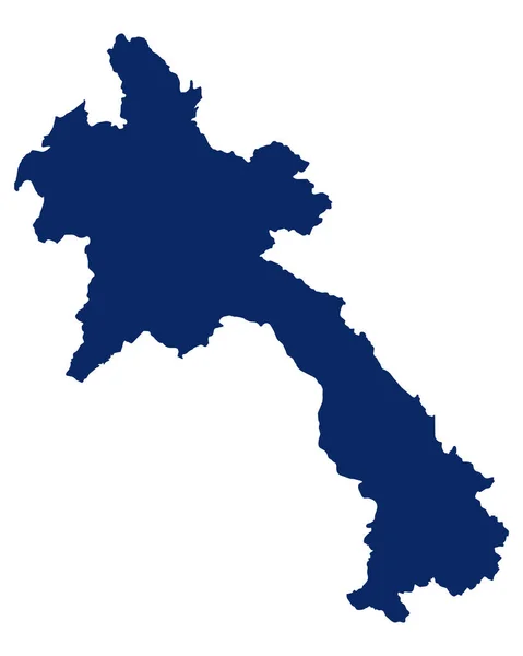 Laos 'un mavi renkli haritası — Stok Vektör