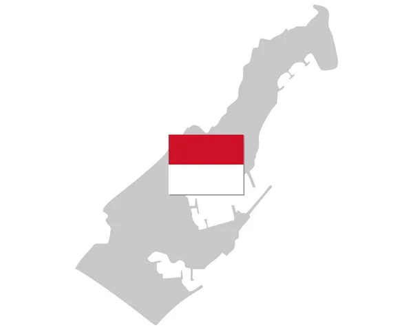 Bandeira e mapa de Mônaco —  Vetores de Stock