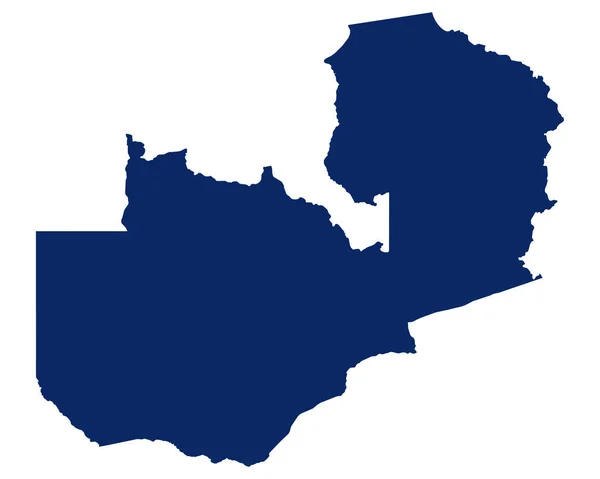 Karta över Zambia i blå färg — Stock vektor