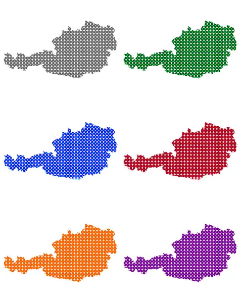 Mapas de Austria en círculos — Vector de stock