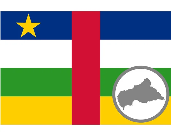 Vlag en de kaart van Centraal-Afrikaanse Republiek — Stockvector