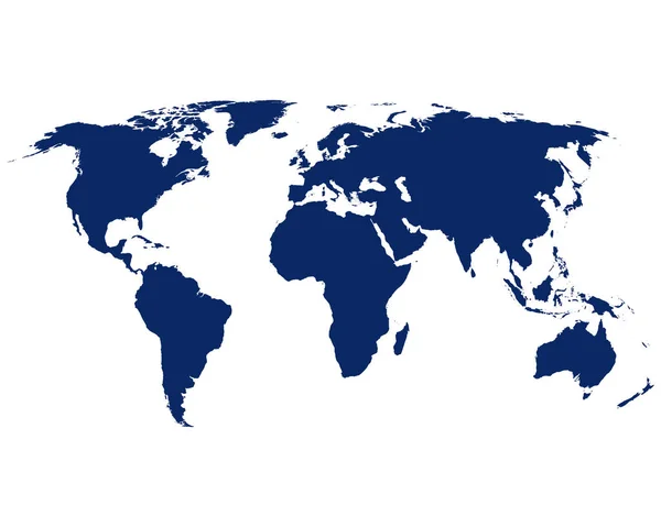 Carte du monde en bleu — Image vectorielle