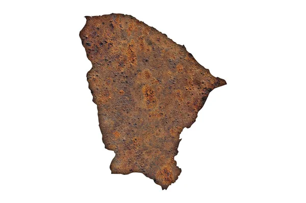 Mapa de Ceara sobre metal oxidado — Foto de Stock