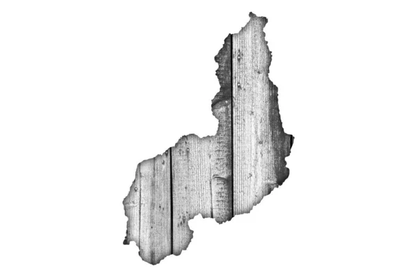 Kaart van Piaui op verweerd hout — Stockfoto
