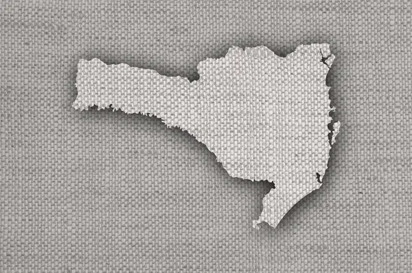 Мапа Санта Катаріна на старому лляному полотні. — стокове фото