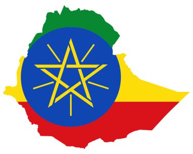 Etiyopya haritasında bayrak