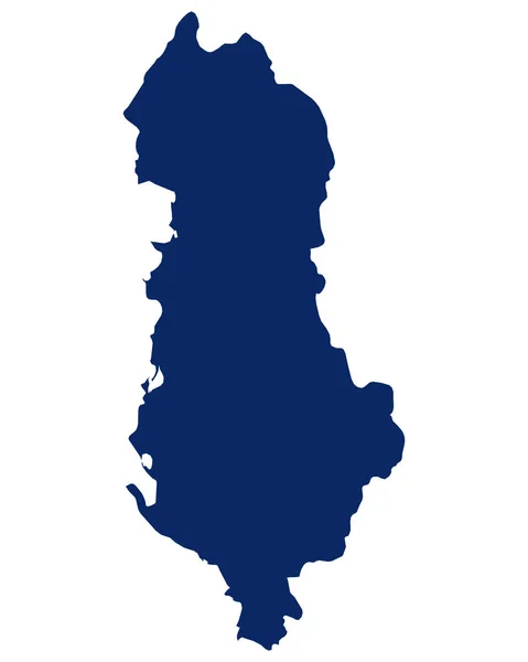 Mapa da Albânia na cor azul —  Vetores de Stock