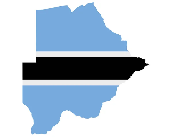 Флаг в карте Ботсваны — стоковый вектор