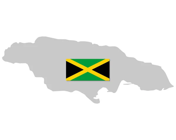 Zászló és térkép o Jamaica — Stock Vector