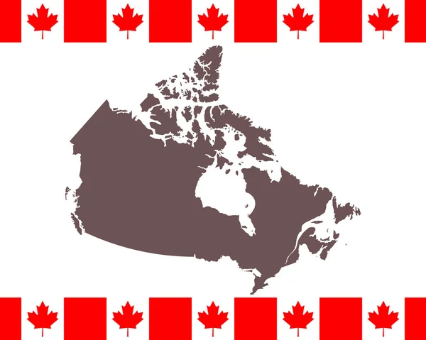 Χάρτης του Καναδά στο φόντο με σημαία — Διανυσματικό Αρχείο