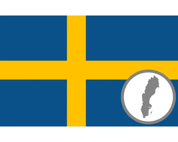 Flagge und Karte von Schweden — Stockvektor