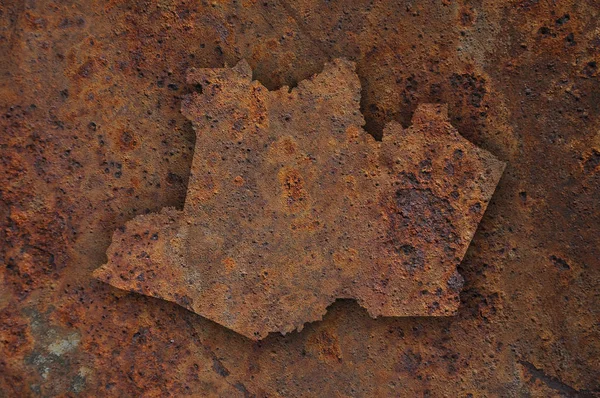 Mapa de Amazonas en metal oxidado —  Fotos de Stock