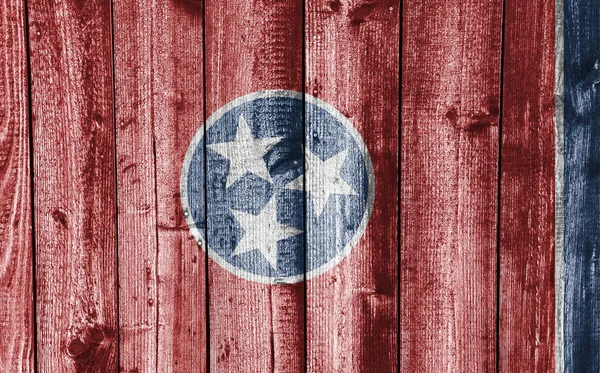Flag of Tennessee on old wooden wall — Stock Photo, Image
