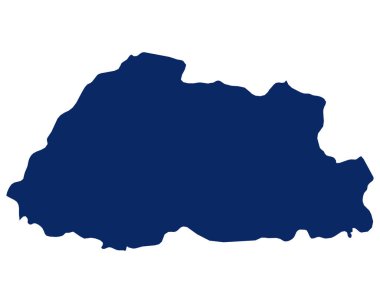 Mavi renkli Bhutan Haritası