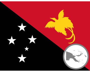 bayrak ve papua Yeni Gine Haritası