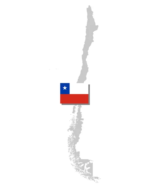 Bayrak ve Şili haritası — Stok Vektör