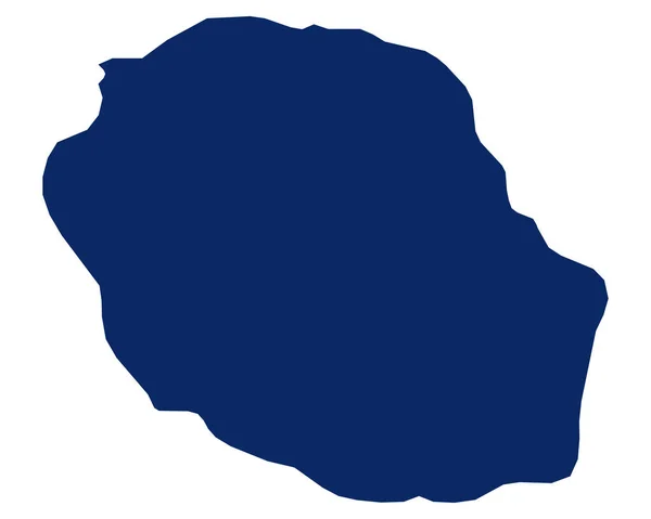 Karte von La Réunion in blauer Farbe — Stockvektor