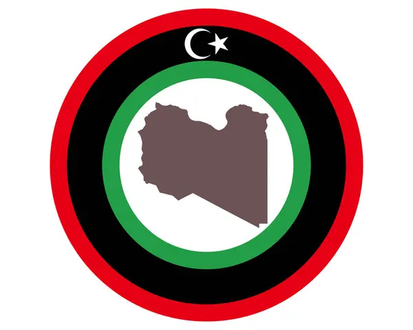 Mapa da Líbia no fundo com bandeira — Vetor de Stock