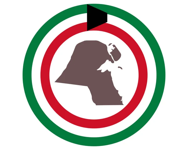 Mapa de Kuwait no fundo com bandeira — Vetor de Stock