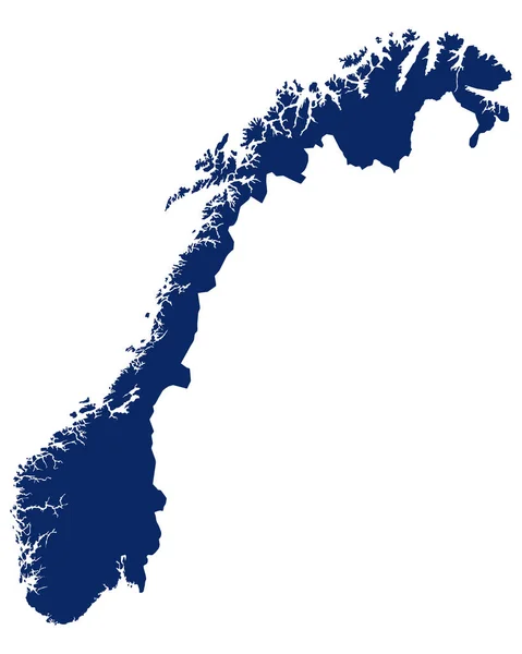 Mapa de Noruega en color azul — Archivo Imágenes Vectoriales