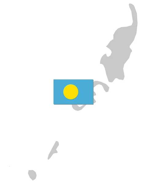 パラオの旗と地図 — ストックベクタ