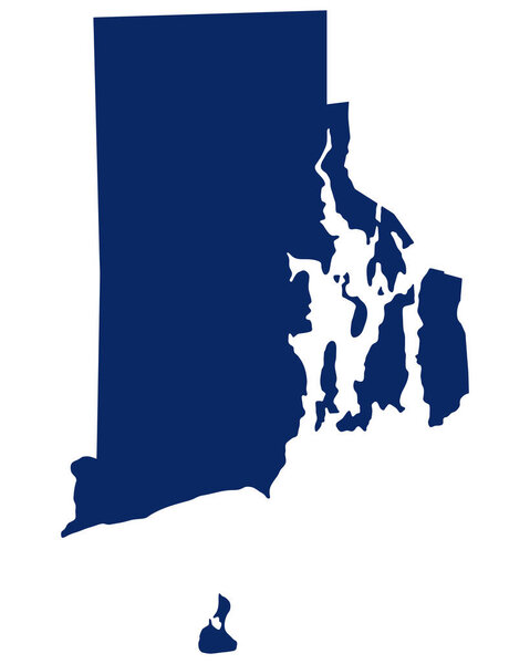 Map of Rhode Island in blue colour