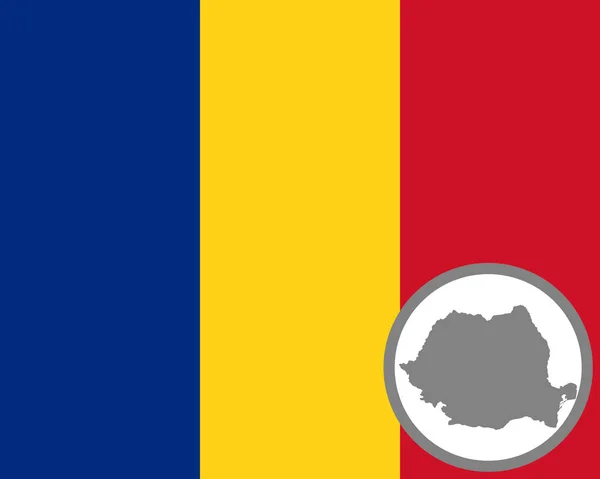 Σημαία και χάρτη της Ρουμανίας — Διανυσματικό Αρχείο