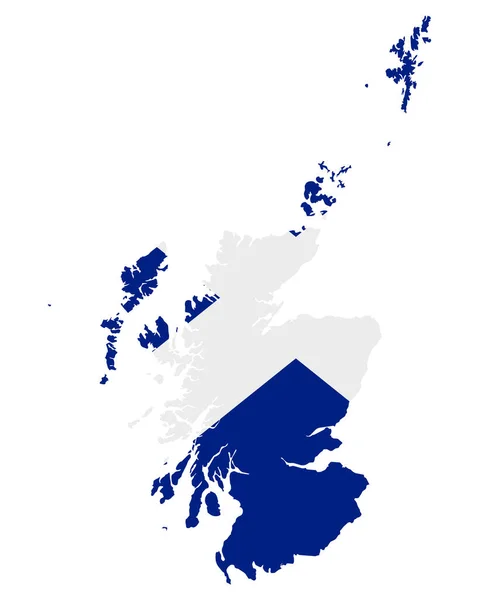 Flagga i karta över Skottland — Stock vektor