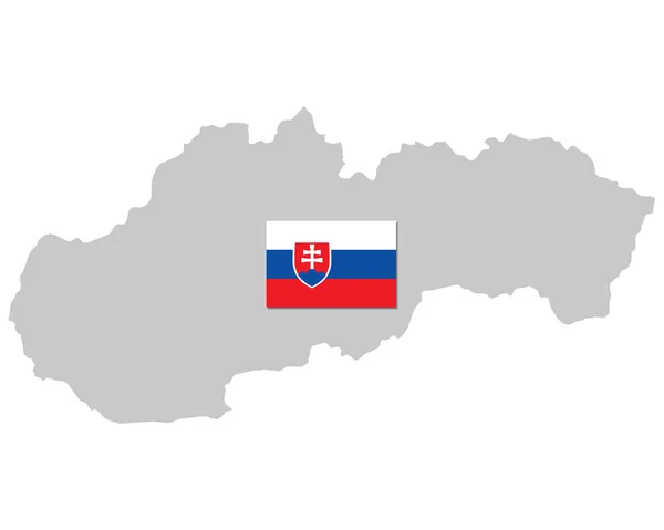 Drapeau et carte de Slovaquie — Image vectorielle