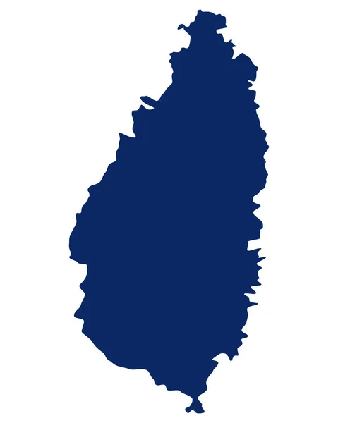 O mapa de Santa Lúcia na cor azul —  Vetores de Stock