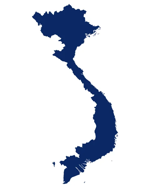 Carte du Vietnam en bleu — Image vectorielle