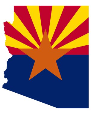 Arizona haritasında bayrak