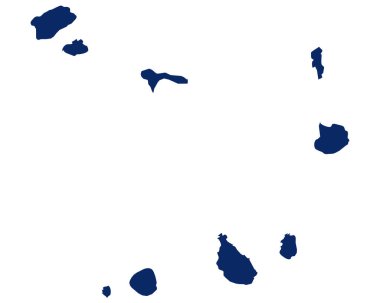 Cape Verde 'nin mavi renkli haritası