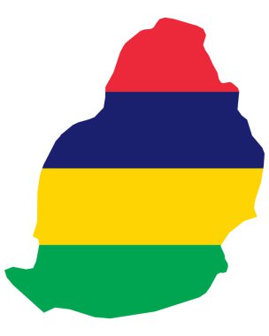 Mauritius haritasında bayrak