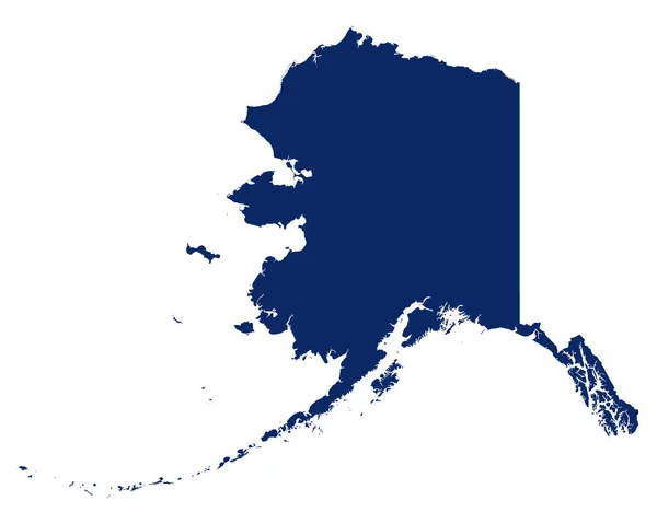 Kaart Van Alaska Blauwe Kleur — Stockvector