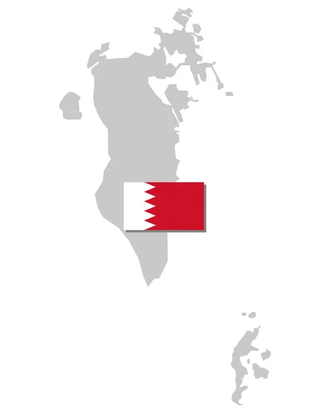 Bandera Mapa Bahréin — Vector de stock