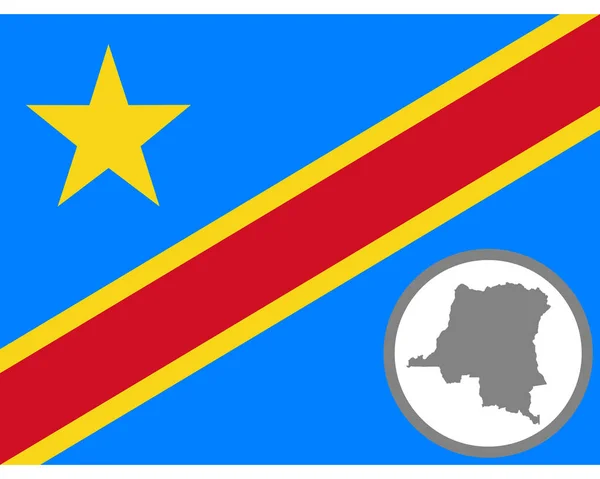 Flag Map Congo — 스톡 벡터