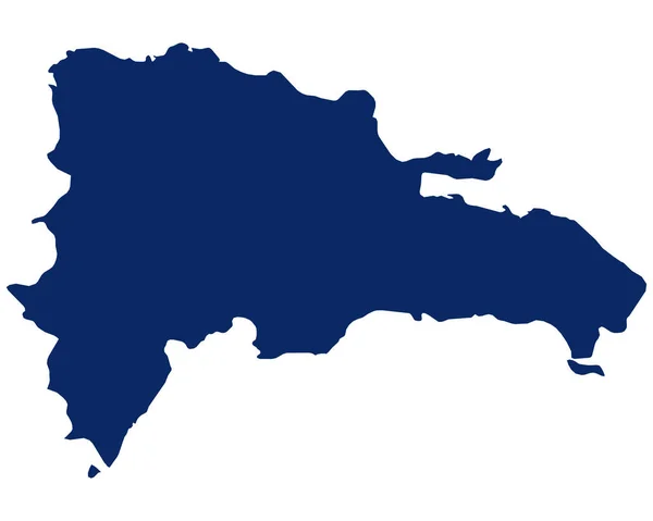 Carte République Dominicaine Bleu — Image vectorielle